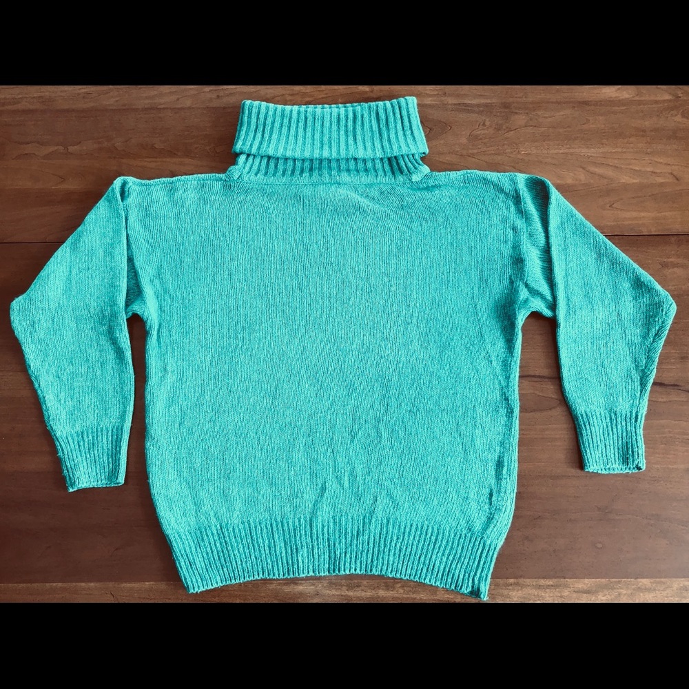 Teal Cowl Neck Sweater